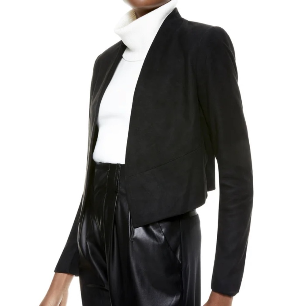 Alice + Olivia Harvey Suede Jacket size XS Black NWT brand new!